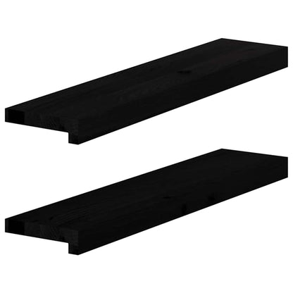 vidaXL Window Sills 2 pcs Dark Brown 70x15x2 cm Solid Wood Oak