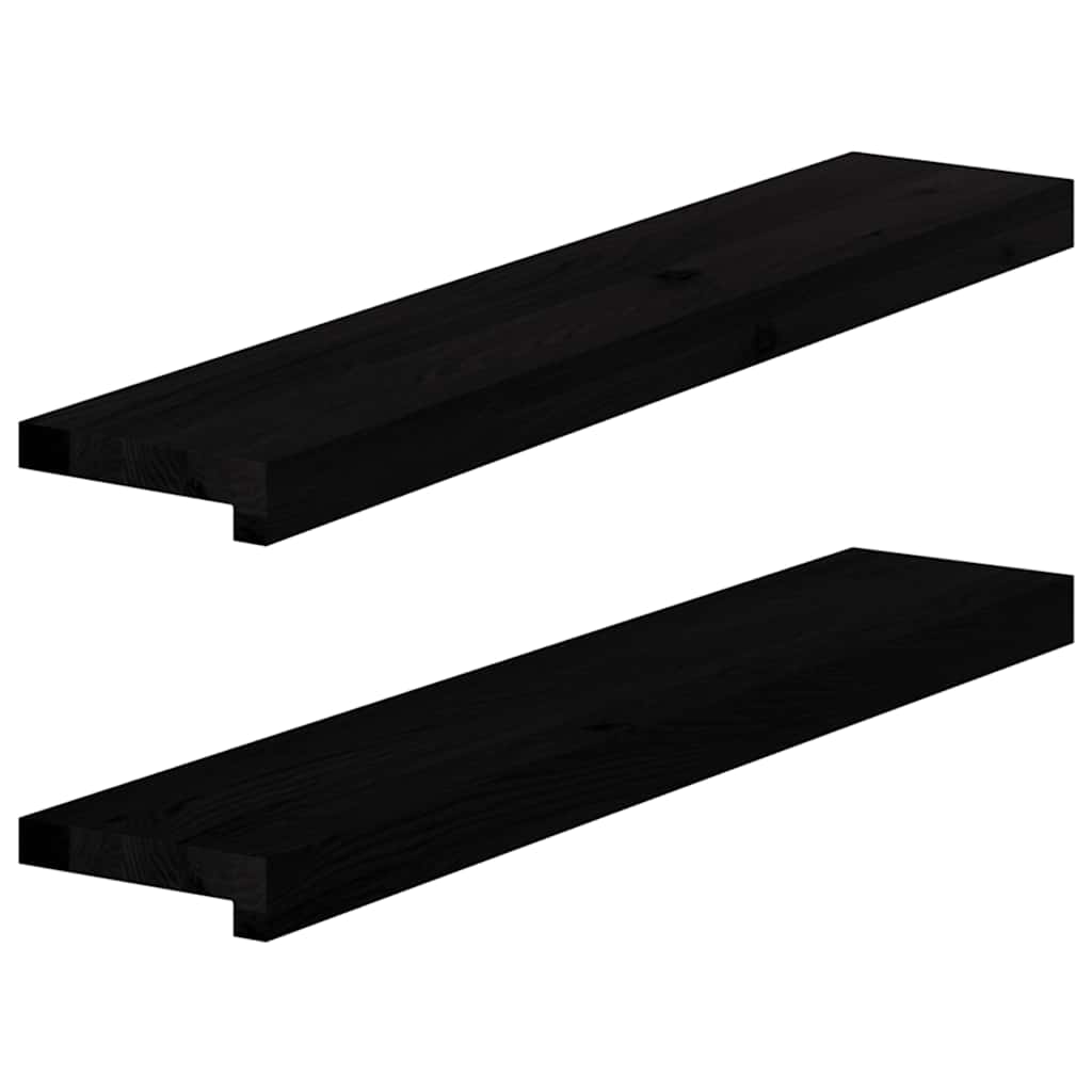 vidaXL Window Sills 2 pcs Dark Brown 80x15x2 cm Solid Wood Oak