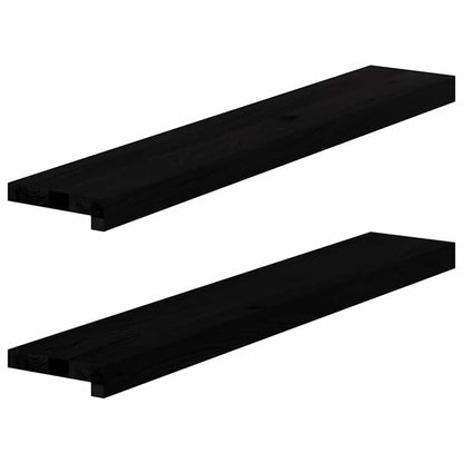 vidaXL Window Sills 2 pcs Dark Brown 90x15x2 cm Solid Wood Oak