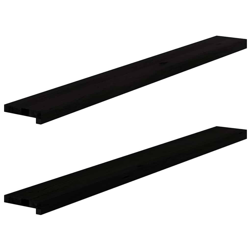 vidaXL Window Sills 2 pcs Dark Brown 140x15x2 cm Solid Wood Oak