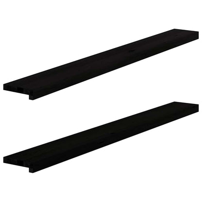 vidaXL Window Sills 2 pcs Dark Brown 140x15x2 cm Solid Wood Oak
