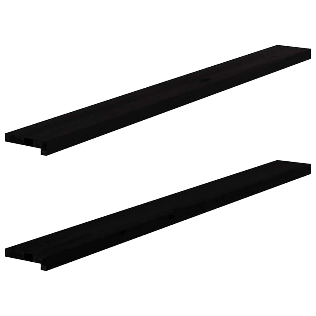 vidaXL Window Sills 2 pcs Brown Black 160x15x2 cm Solid Wood Oak