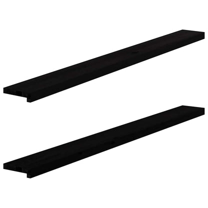 vidaXL Window Sills 2 pcs Brown Black 160x15x2 cm Solid Wood Oak