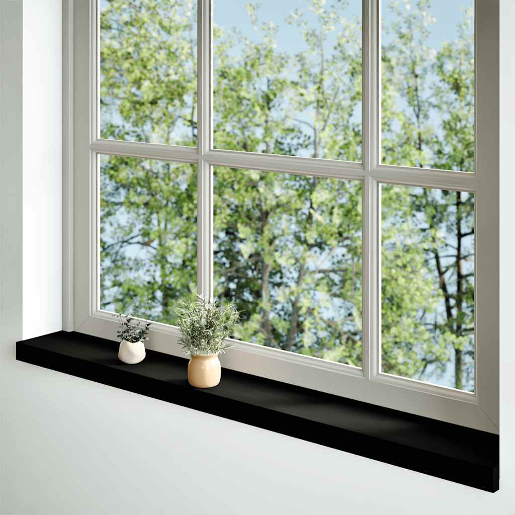 vidaXL Window Sills 2 pcs Brown Black 160x15x2 cm Solid Wood Oak