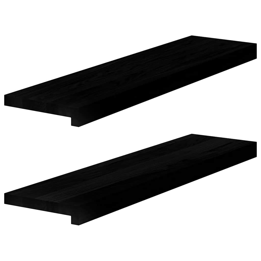 vidaXL Window Sills 2 pcs Dark Brown 80x20x2 cm Solid Wood Oak