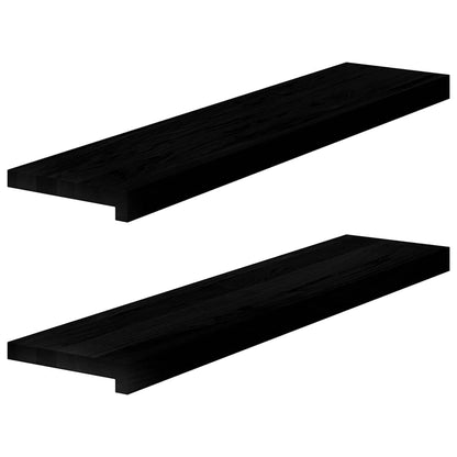vidaXL Window Sills 2 pcs Brown Black 90x20x2 cm Solid Wood Oak