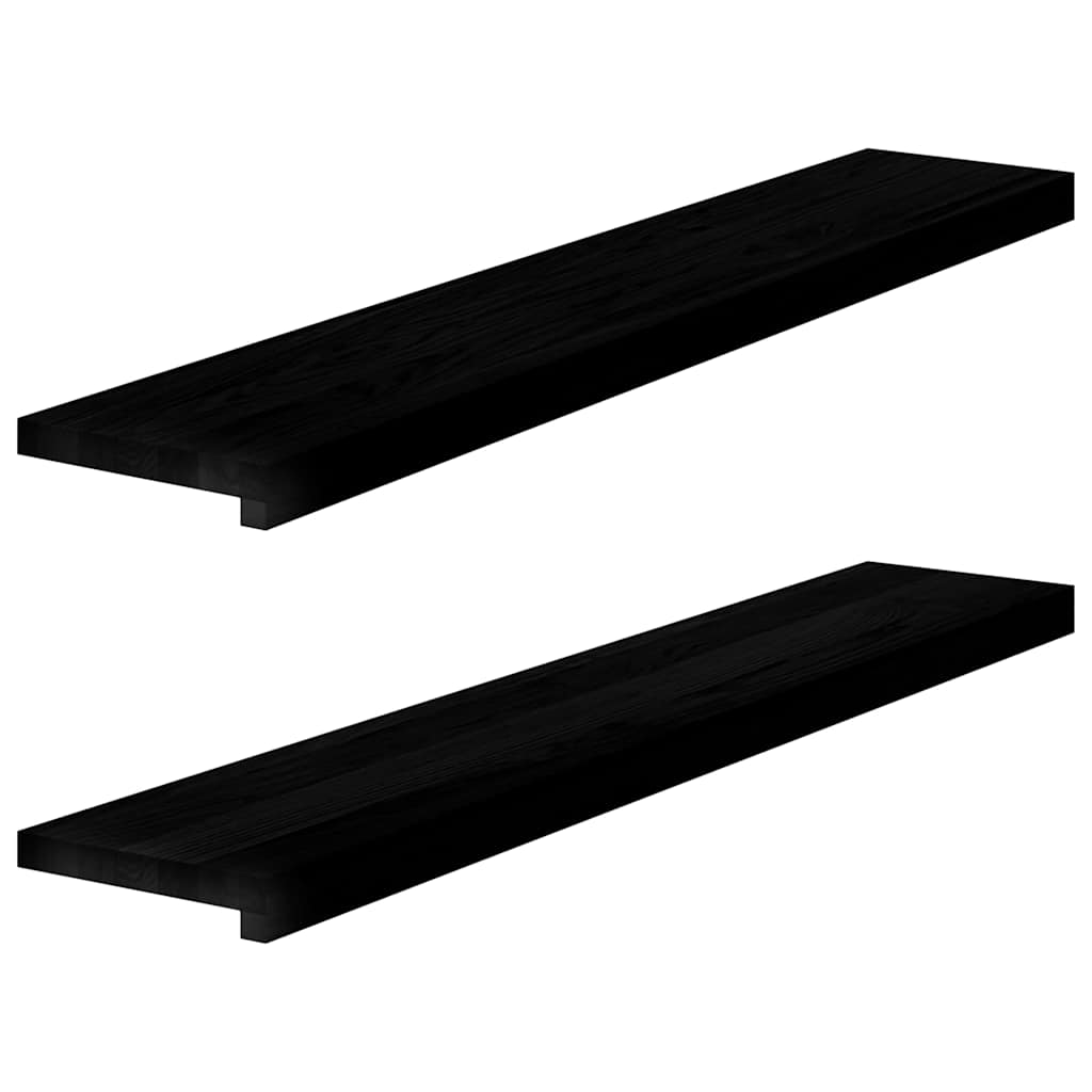 vidaXL Window Sills 2 pcs Brown Black 110x20x2 cm Solid Wood Oak