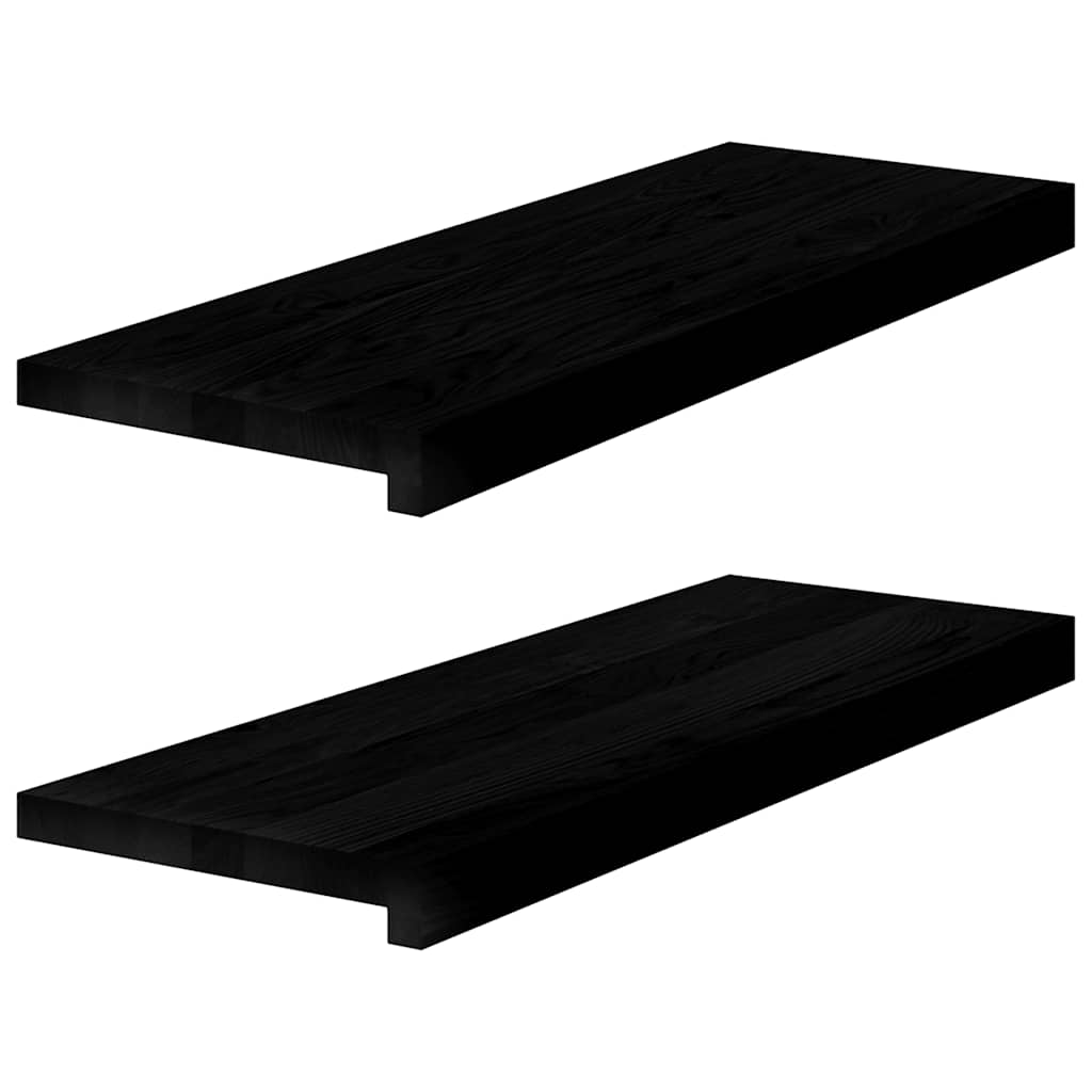 vidaXL Window Sills 2 pcs Brown Black 70x25x2 cm Solid Wood Oak