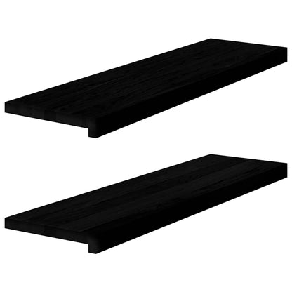 vidaXL Window Sills 2 pcs Brown Black 90x25x2 cm Solid Wood Oak