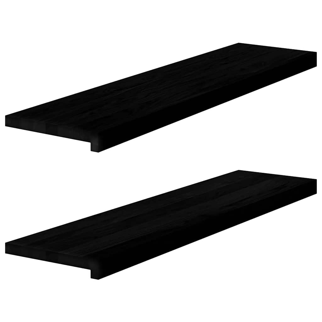 vidaXL Window Sills 2 pcs Brown Black 100x25x2 cm Solid Wood Oak