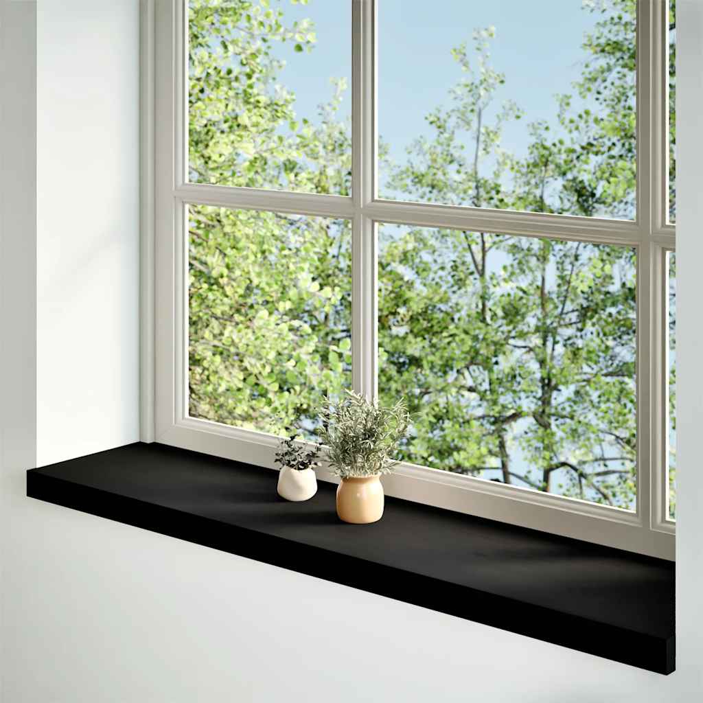 vidaXL Window Sills 2 pcs Brown Black 100x25x2 cm Solid Wood Oak
