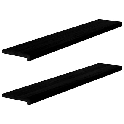 vidaXL Window Sills 2 pcs Brown Black 140x25x2 cm Solid Wood Oak