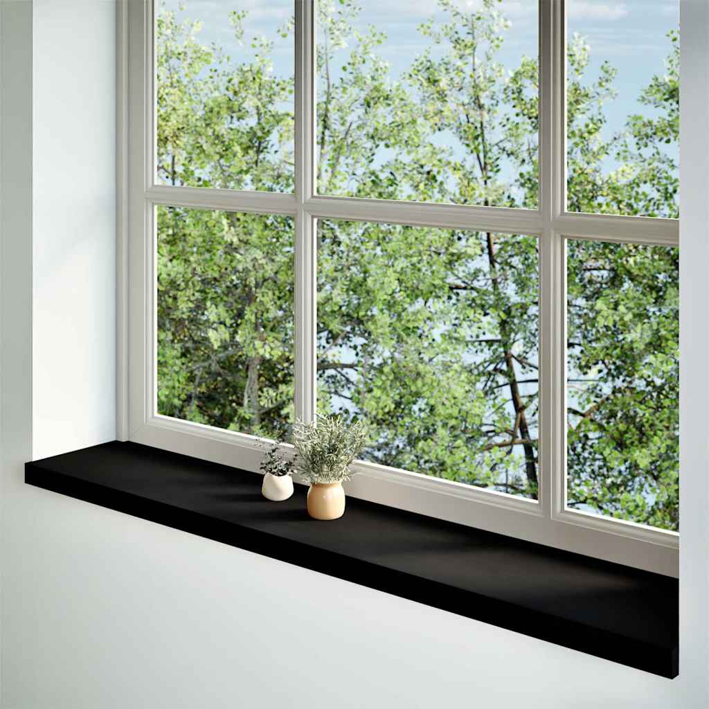 vidaXL Window Sills 2 pcs Brown Black 140x25x2 cm Solid Wood Oak