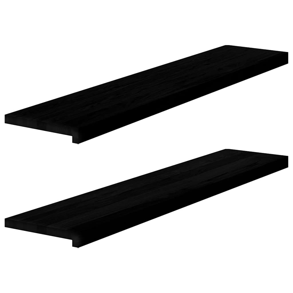 vidaXL Window Sills 2 pcs Brown Black 120x30x2 cm Solid Wood Oak