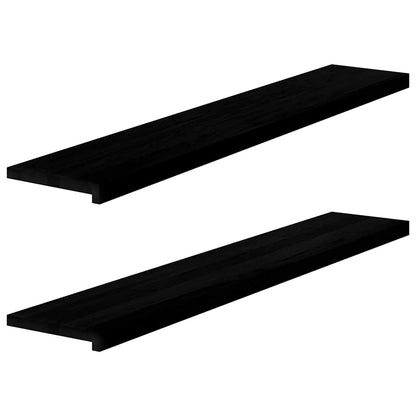 vidaXL Window Sills 2 pcs Brown Black 140x30x2 cm Solid Wood Oak