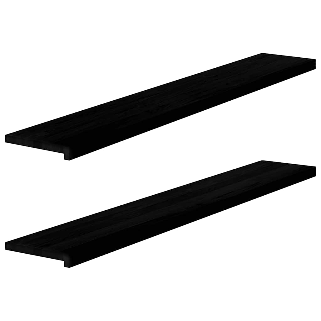 vidaXL Window Sills 2 pcs Brown Black 160x30x2 cm Solid Wood Oak