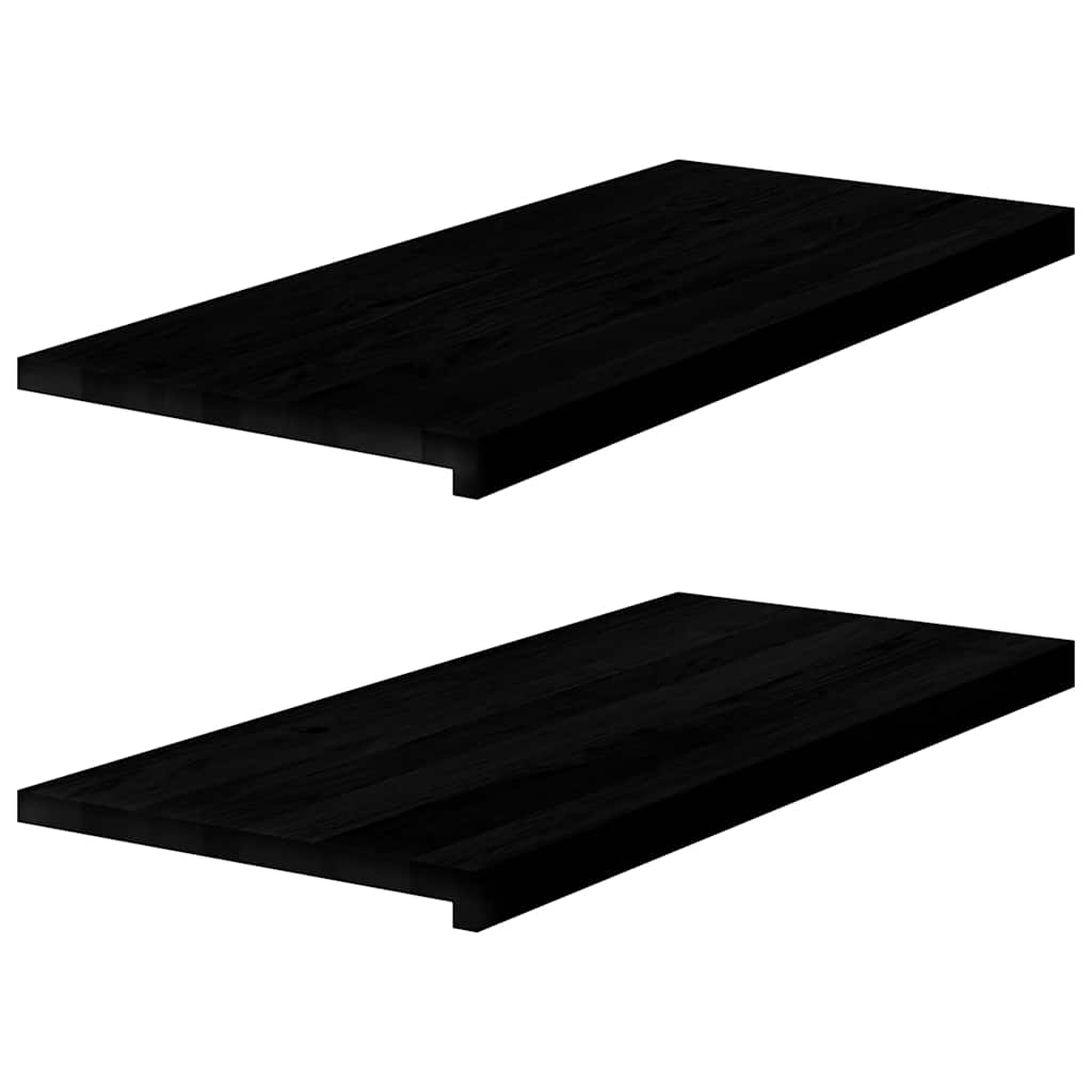 vidaXL Window Sills 2 pcs Brown Black 90x40x2 cm Solid Wood Oak