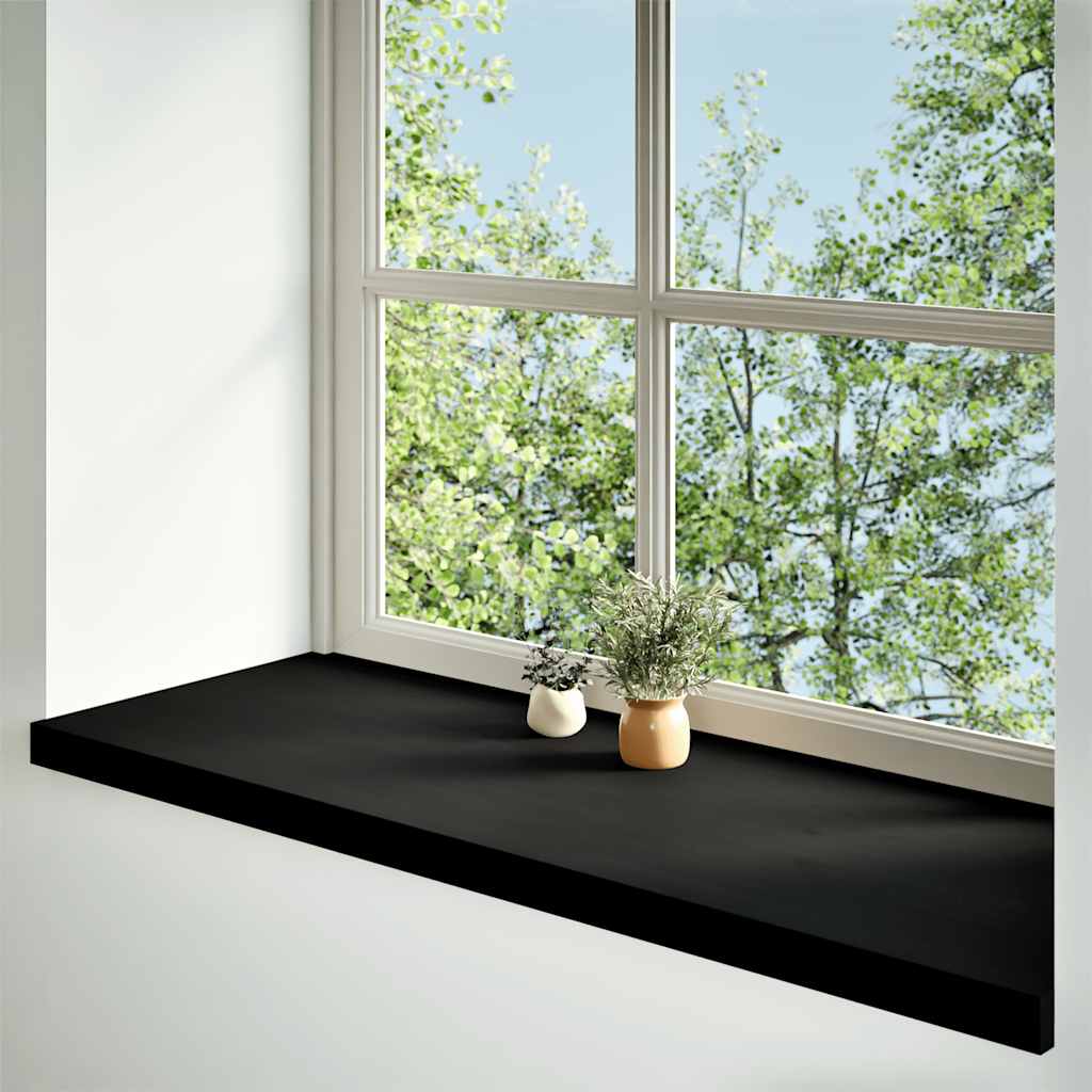 vidaXL Window Sills 2 pcs Brown Black 110x40x2 cm Solid Wood Oak