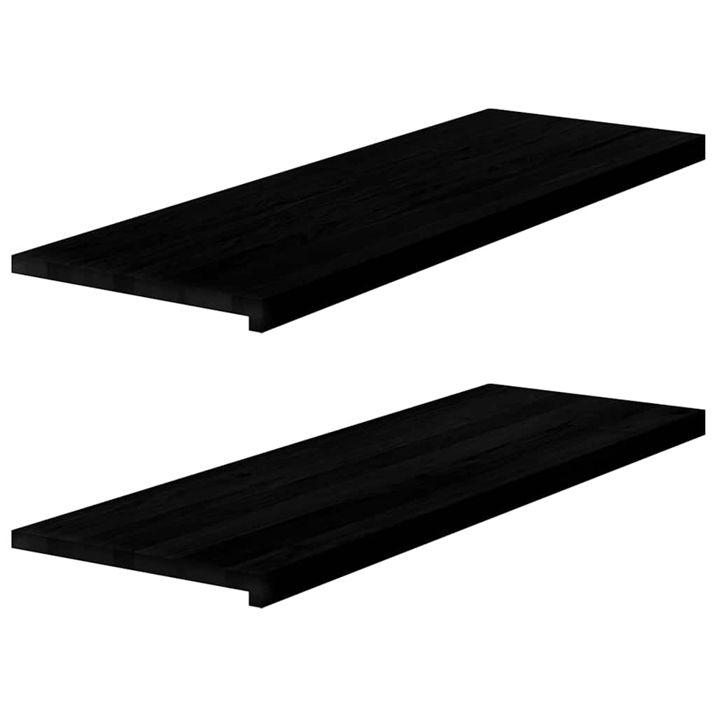 vidaXL Window Sills 2 pcs Brown Black 120x40x2 cm Solid Wood Oak