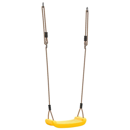 vidaXL Outdoor Swing Seat for Kids Single with Adjustable Rope Yellow
