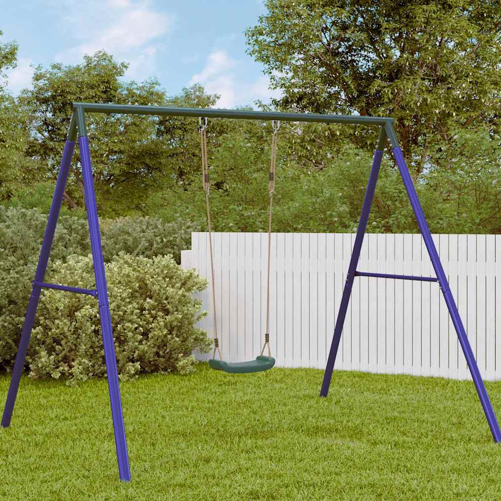 vidaXL Outdoor Swing Seat for Kids Single with Adjustable Rope Green