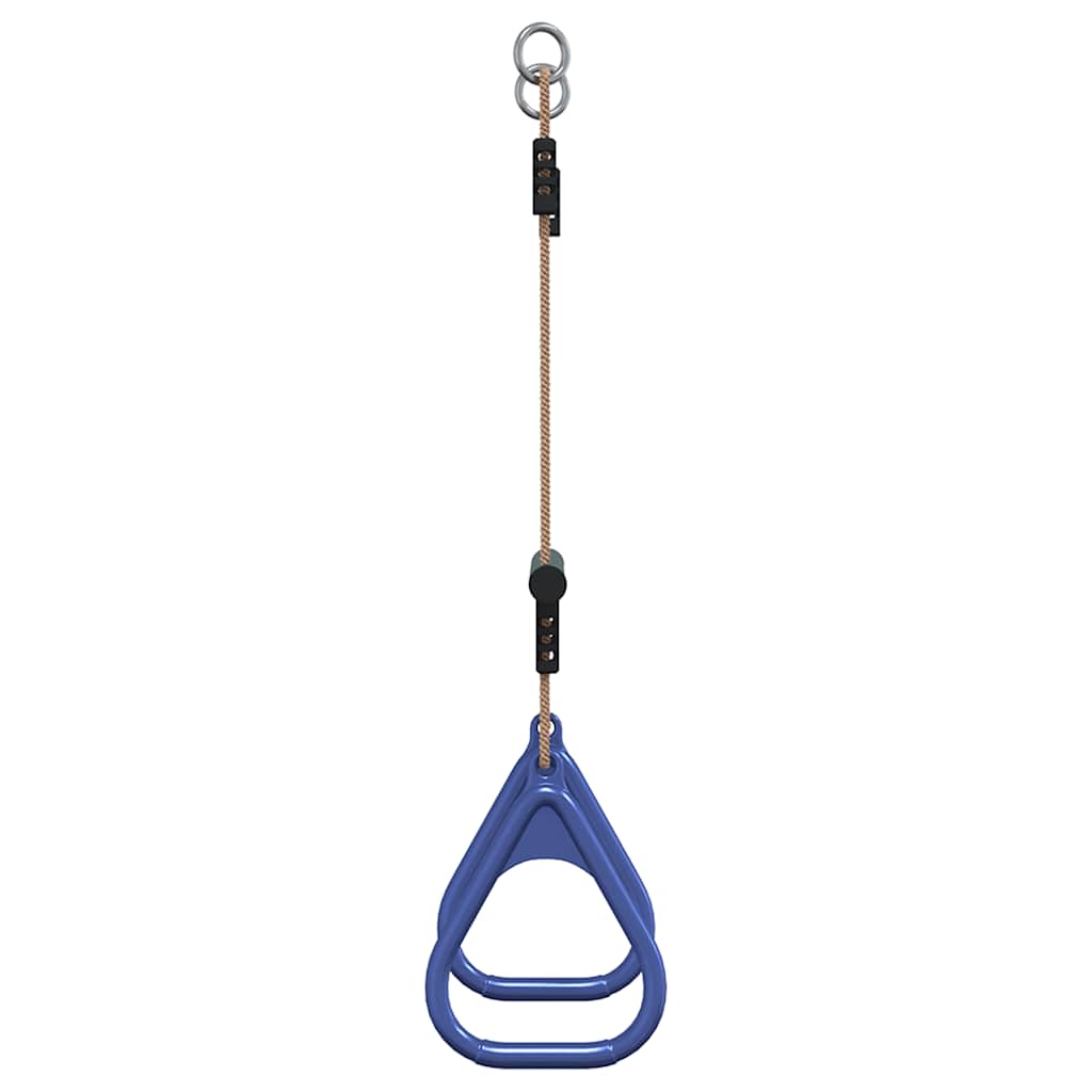 vidaXL Trapeze Bar with Gym Rings for Kids Blue and Dark Green Steel