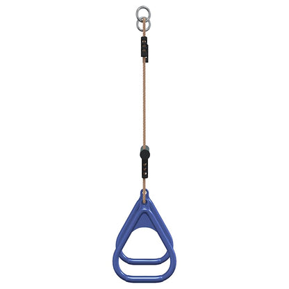 vidaXL Trapeze Bar with Gym Rings for Kids Blue and Dark Green Steel