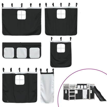 vidaXL Bunk Bed without Mattress with Slide White and Black 90x200 cm
