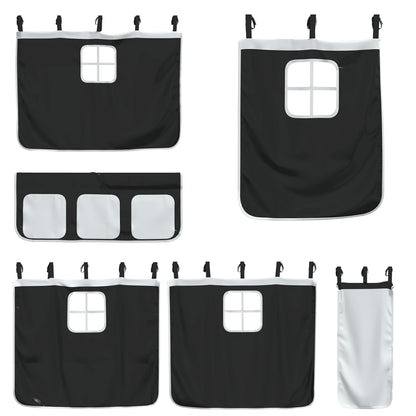 vidaXL Bunk Bed without Mattress with Slide White and Black 90x200 cm