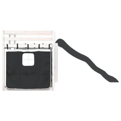 vidaXL Bunk Bed without Mattress with Slide White and Black 90x200 cm