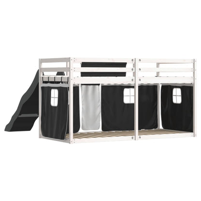 vidaXL Bunk Bed without Mattress with Slide White and Black 90x200 cm