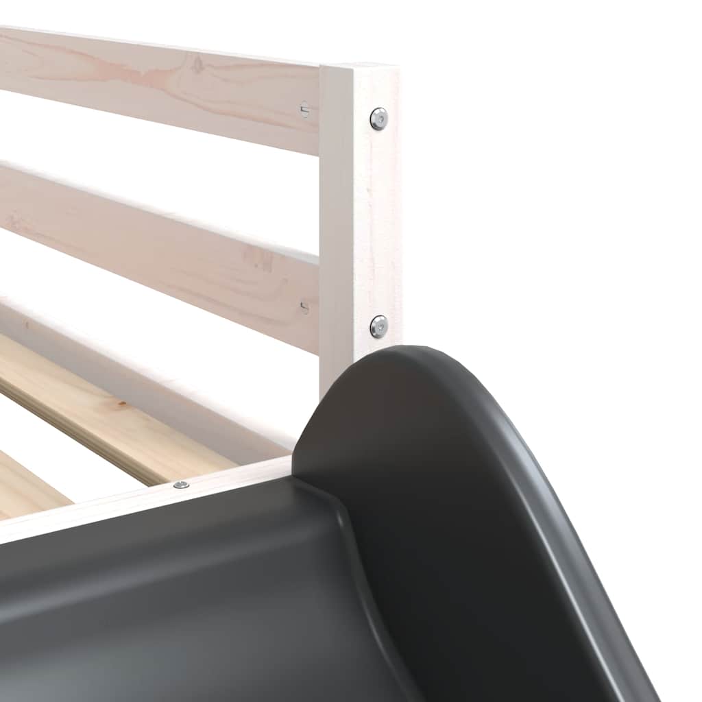 vidaXL Bunk Bed without Mattress with Slide White and Black 90x200 cm