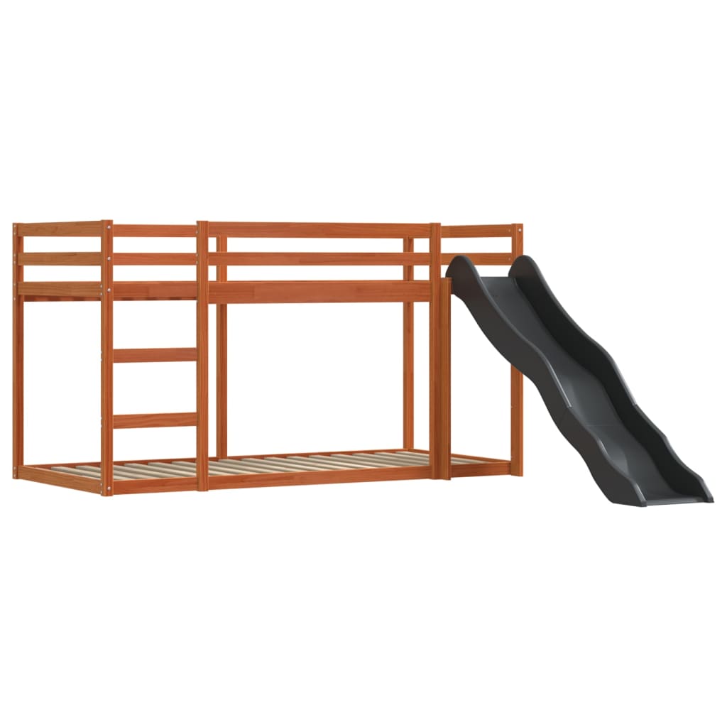vidaXL Bunk Bed without Mattress with Slide White and Black 90x200 cm