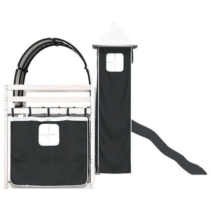 vidaXL Bunk Bed without Mattress with Slide White and Black 90x190 cm Single