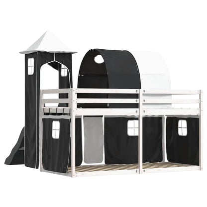 vidaXL Bunk Bed without Mattress with Slide White and Black 90x190 cm Single