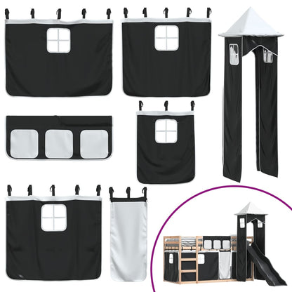 vidaXL Bunk Bed without Mattress with Slide White and Black 90x200 cm