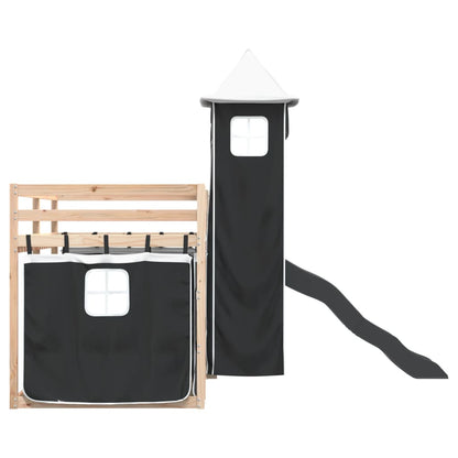 vidaXL Bunk Bed without Mattress with Slide White and Black 90x200 cm