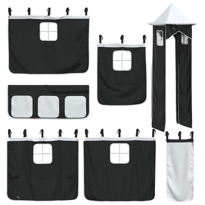 vidaXL Bunk Bed without Mattress with Slide White and Black 80x200 cm