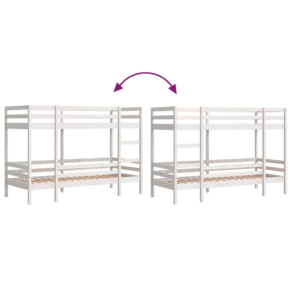 vidaXL Bunk Bed without Mattress White 80x200 cm Solid Wood Pine