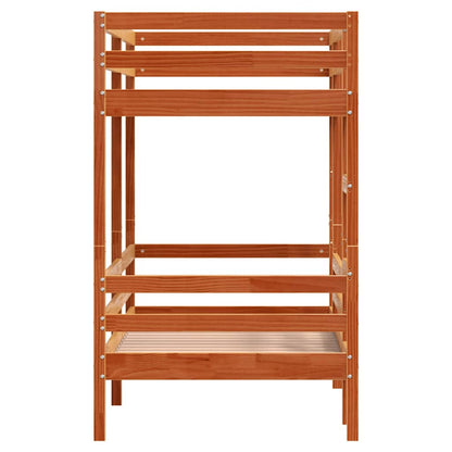 vidaXL Bunk Bed | Wax brown | Solid pine wood, Plywood | Twin | Durable