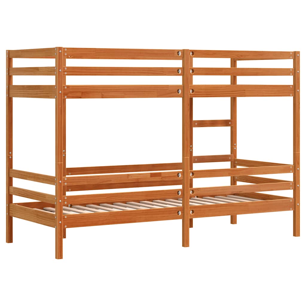 vidaXL Bunk Bed | Wax brown | Solid pine wood, Plywood | Twin | Durable