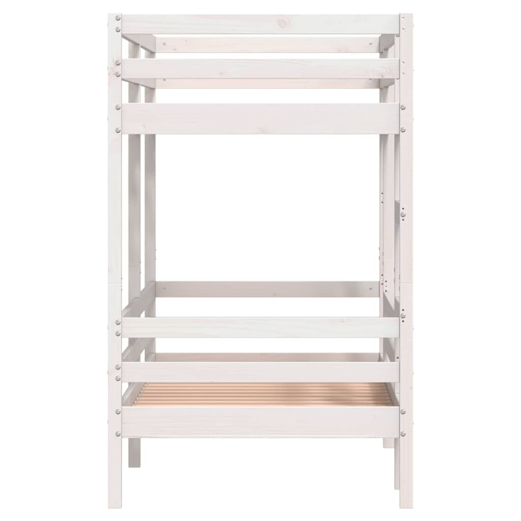 vidaXL Bunk Bed without Mattress White 90x190 cm Single Solid Wood Pine