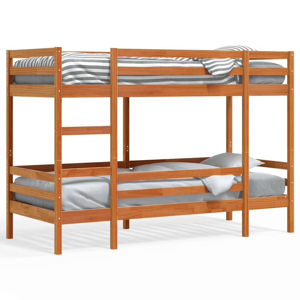 vidaXL Bunk Bed without Mattress Wax Brown 90x190 cm Solid Wood Pine