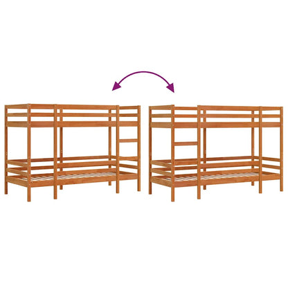 vidaXL Bunk Bed without Mattress Wax Brown 90x190 cm Solid Wood Pine