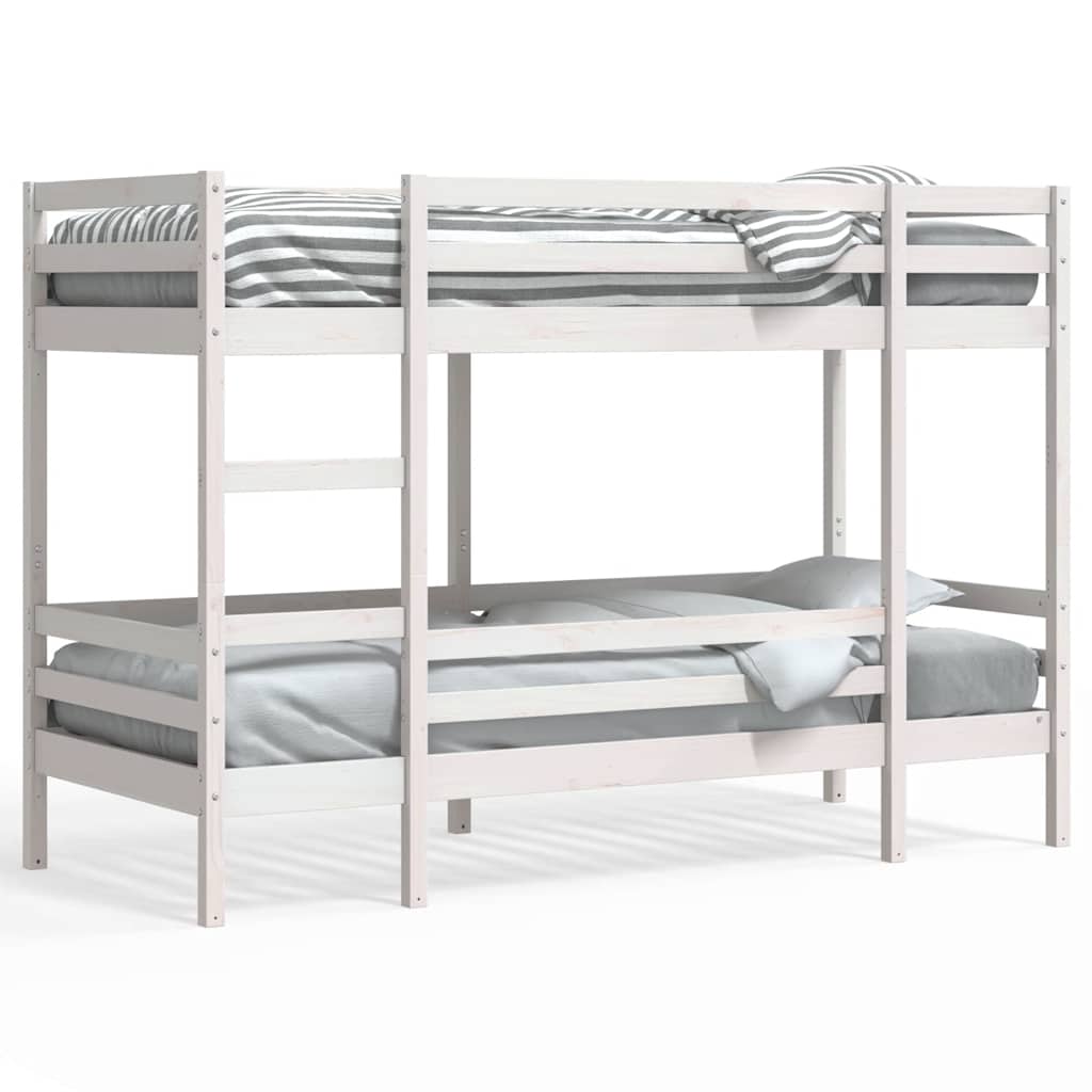 vidaXL Bunk Bed without Mattress White 75x190 cm Solid Wood Pine