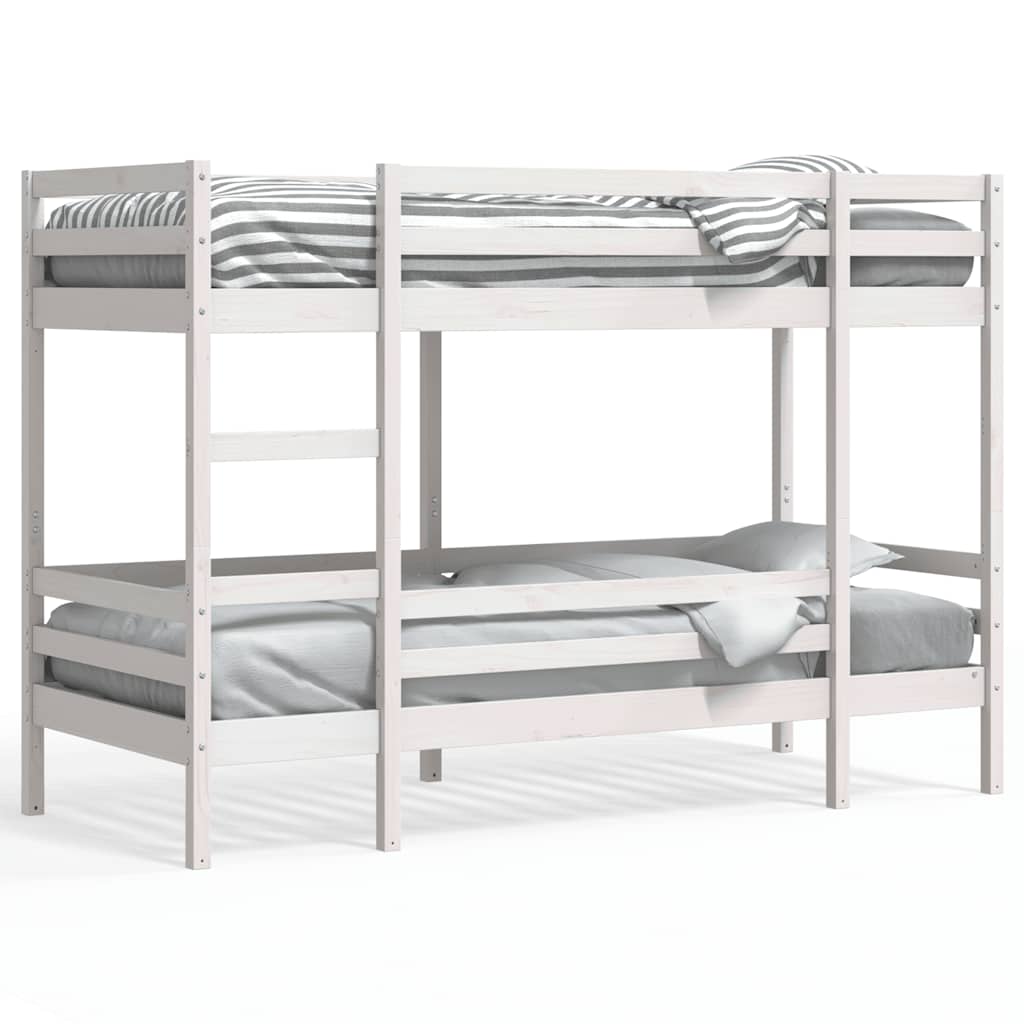 vidaXL Bunk Bed | White | Solid Pine | Small Single | Strong | Bunk Bed