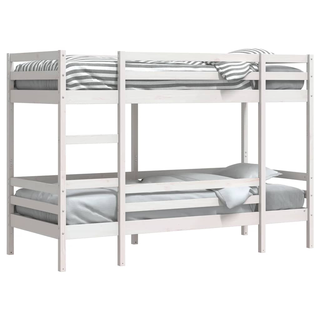 vidaXL Bunk Bed | White | Solid Pine | Small Single | Strong | Bunk Bed