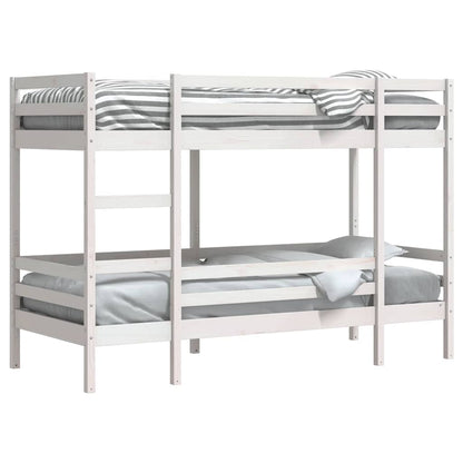 vidaXL Bunk Bed | White | Solid Pine | Small Single | Strong | Bunk Bed