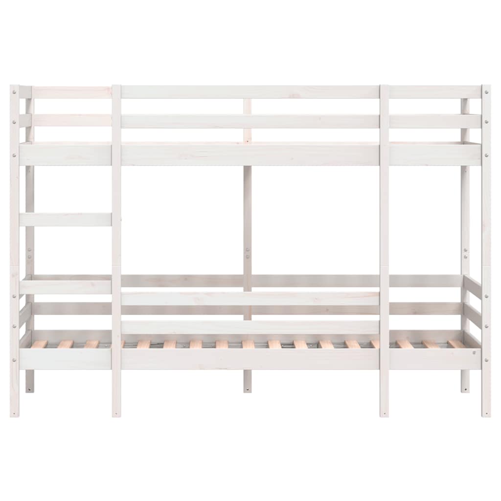 vidaXL Bunk Bed | White | Solid Pine | Small Single | Strong | Bunk Bed