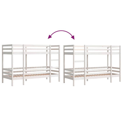 vidaXL Bunk Bed without Mattress White 75x190 cm Solid Wood Pine